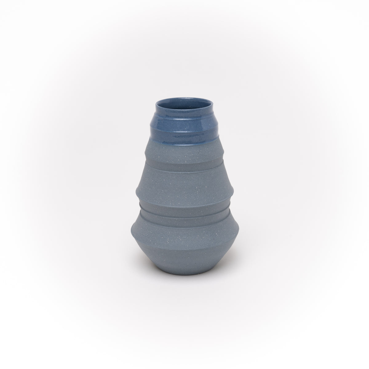 Vase Steinzeug blau 3