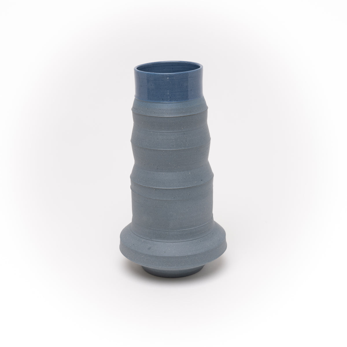 Vase Steinzeug blau 5