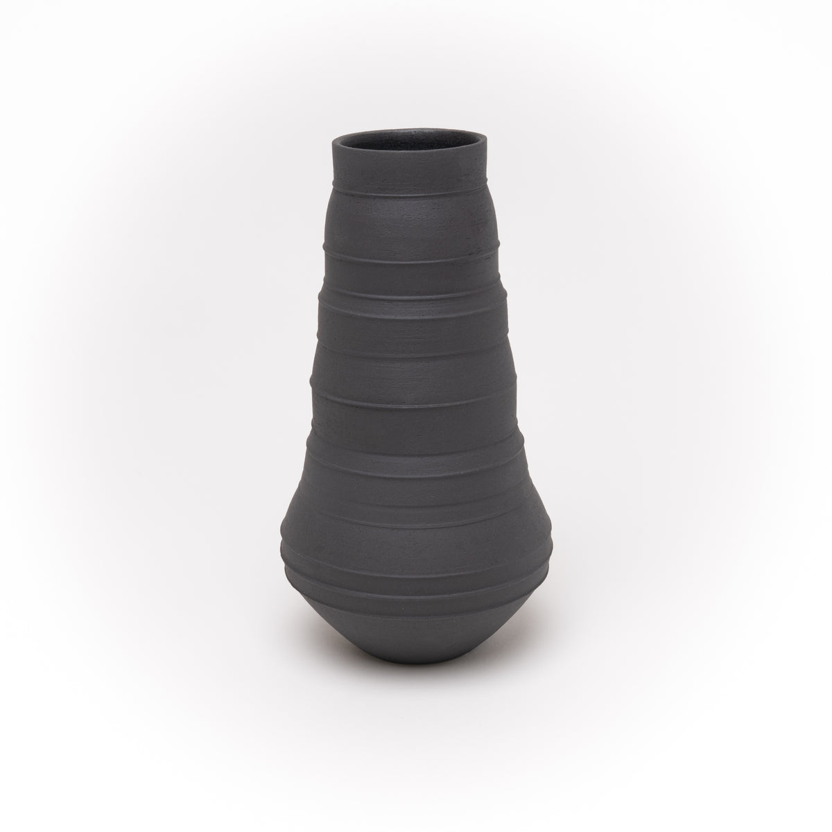 Vase Steinzeug schwarz, 4