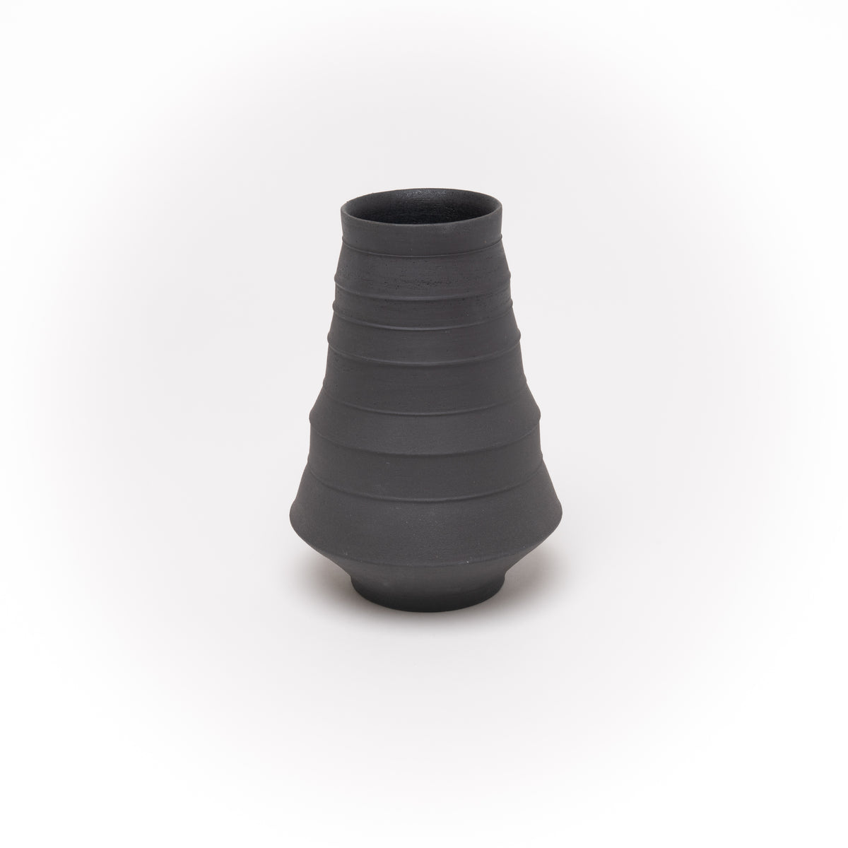 Vase Steinzeug schwarz, 5