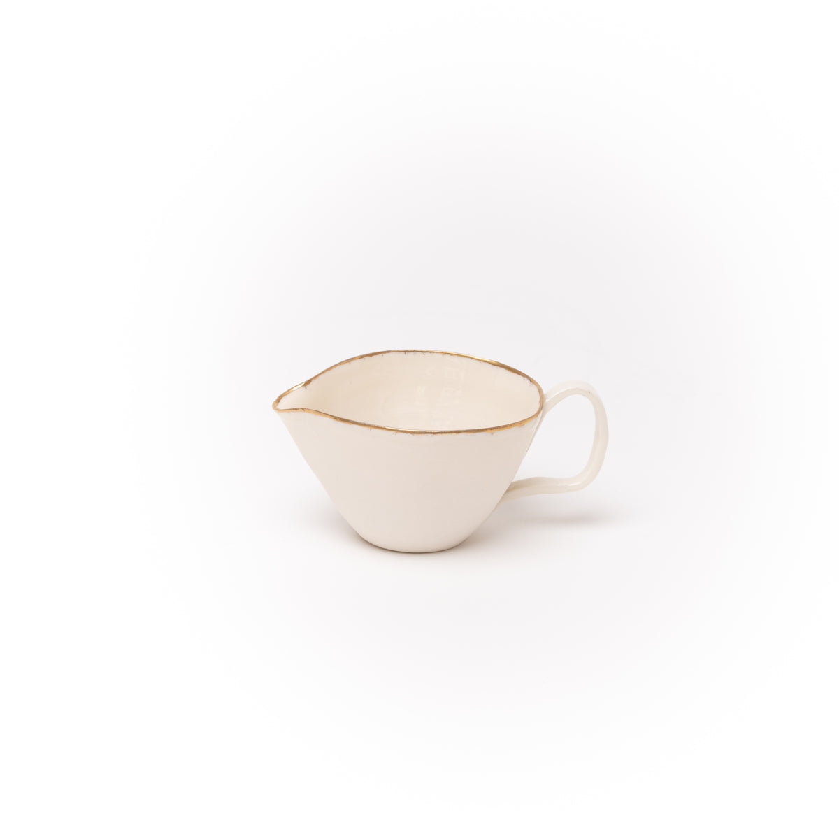 Pot à lait en porcelaine bord doré, moyen