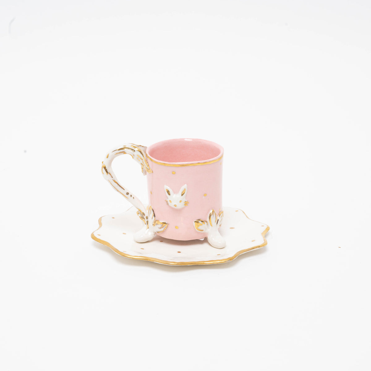 Teetasse aus Porzellan &quot;Alice&quot;, zylindrisch, rosa