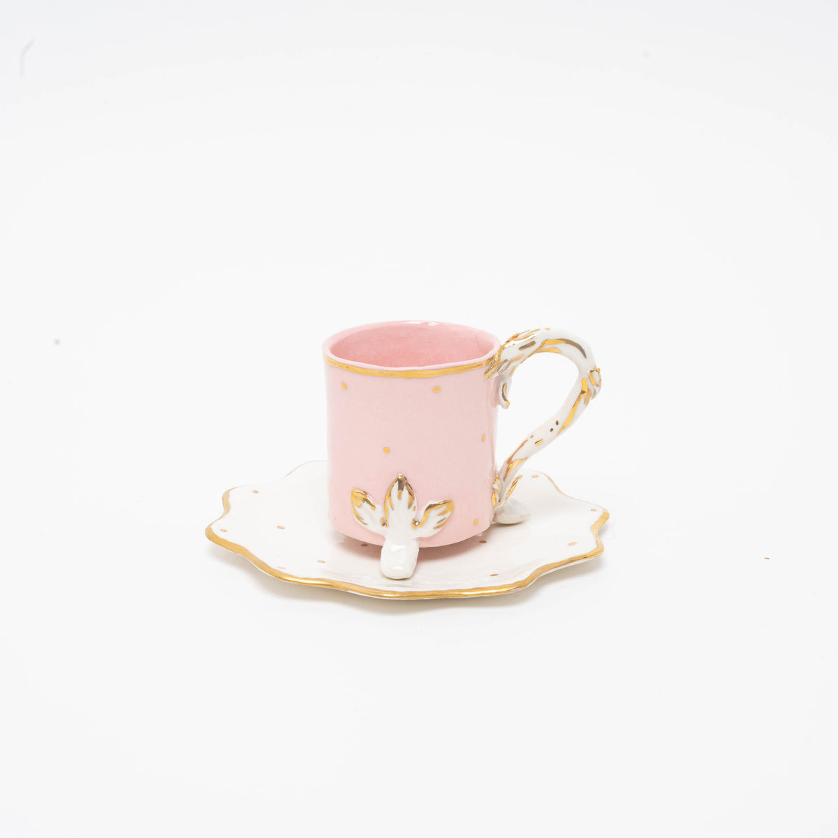 Teetasse aus Porzellan &quot;Alice&quot;, zylindrisch, rosa