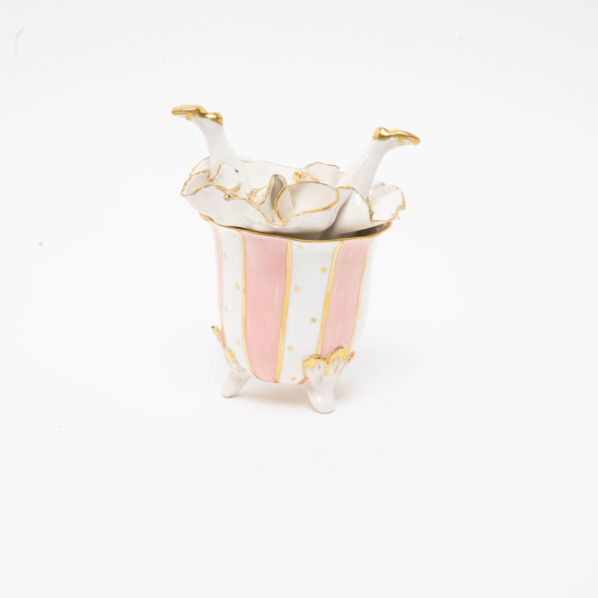 Porcelain sugar bowl upsite down