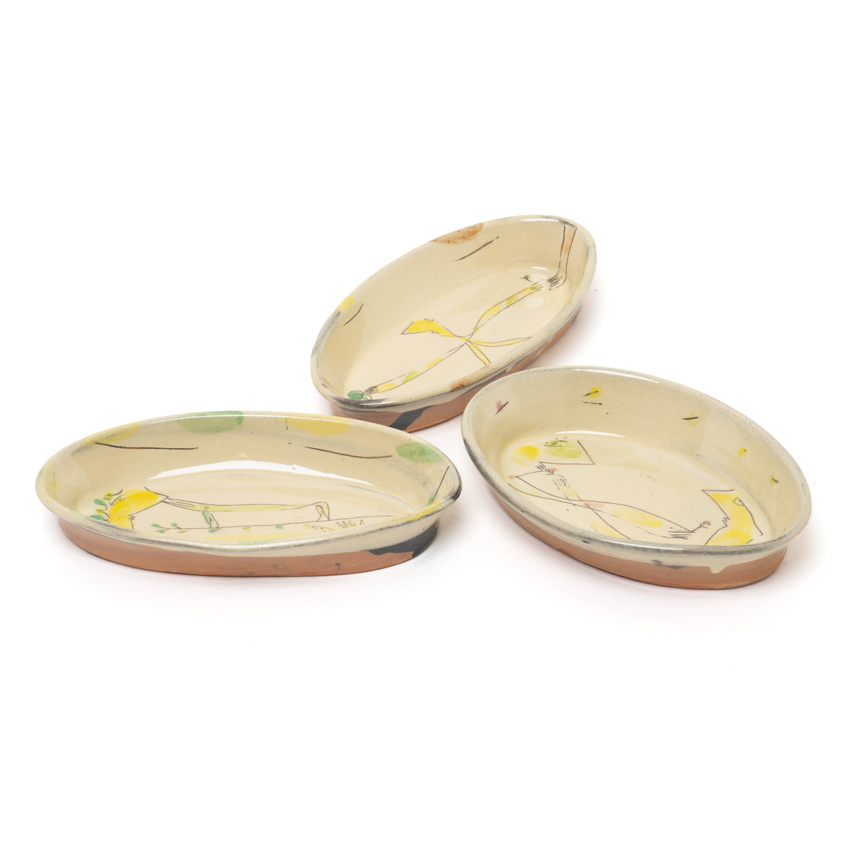 Ovale Schalen klein, Handbemalt