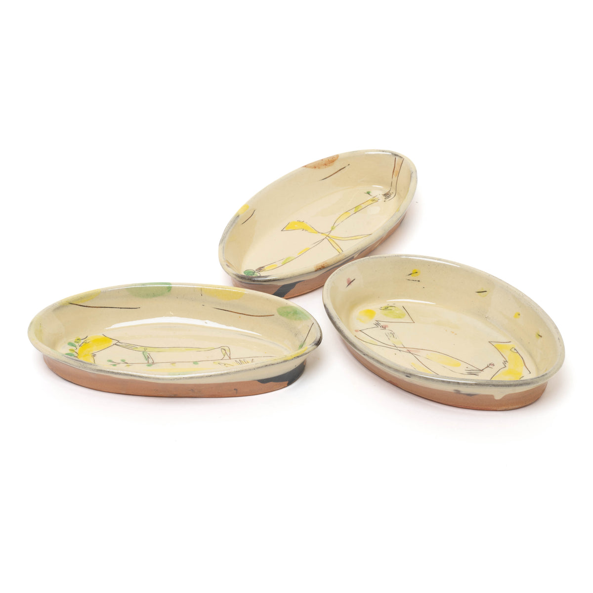Ovale Schalen klein, Handbemalt