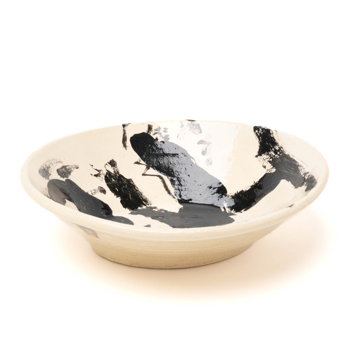 Schale oval, handbemalt, schwarz/weiß, Unikat