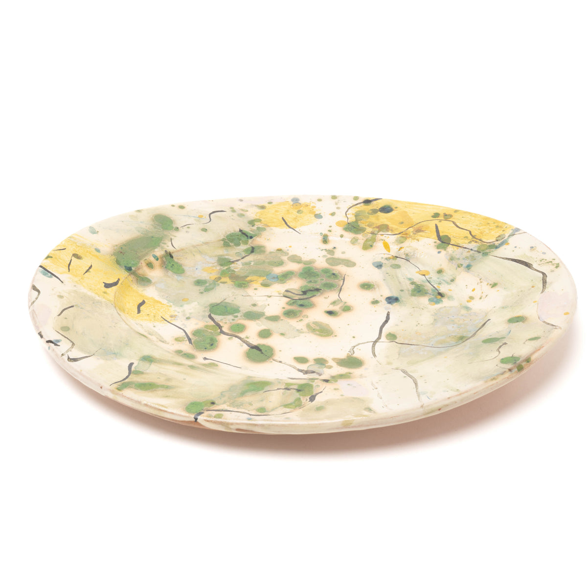 Platte aus Steinzeug, Handbemalt bunt