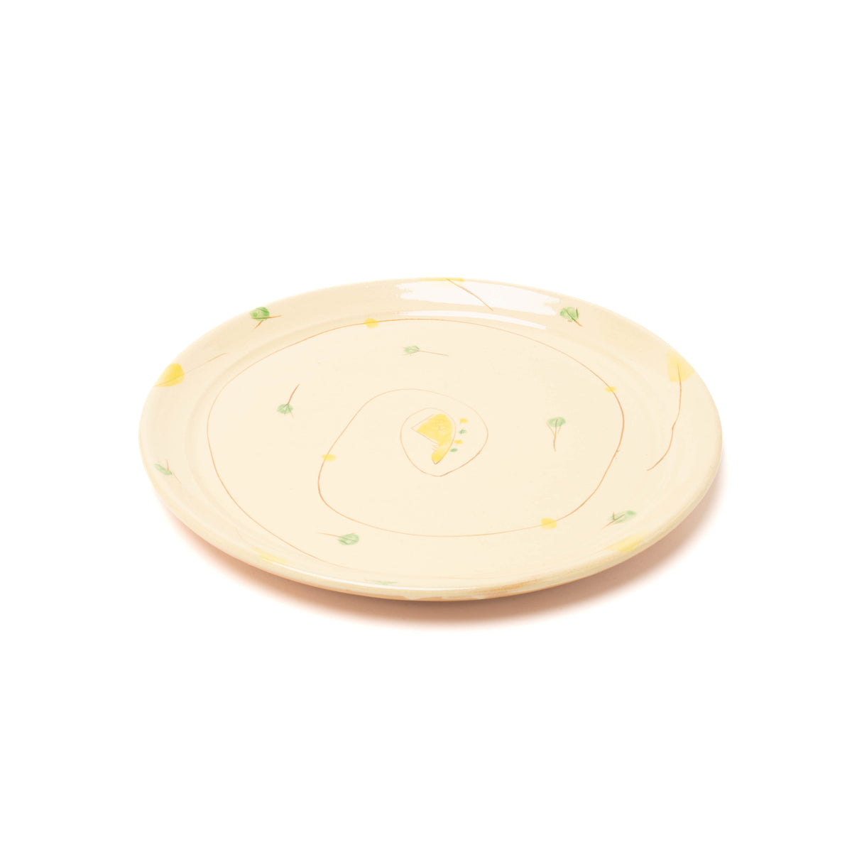 Platte aus Steinzeug, Handbemalt, Unikat