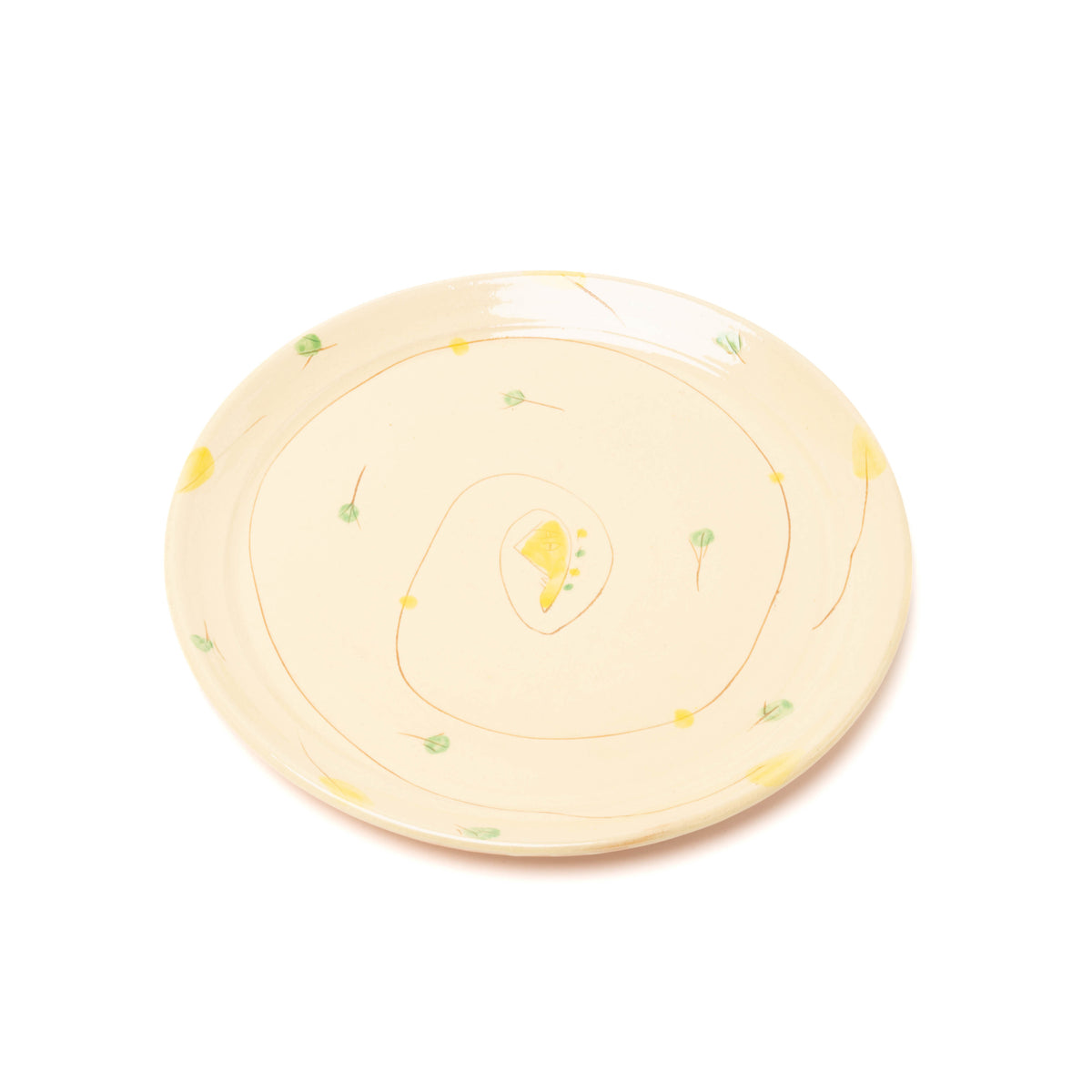 Platte aus Steinzeug, Handbemalt, Unikat