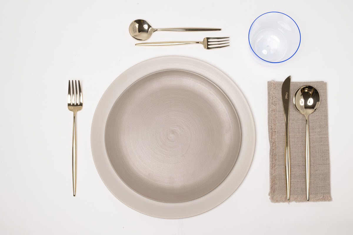Dessert plate round peel, light brown