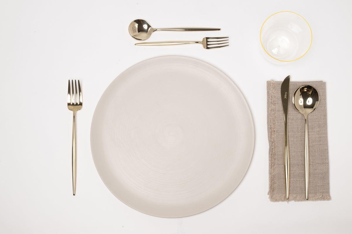 Dinner plate round peel, linen