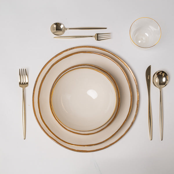 Speiseteller golden edge, ivory - bon ton
