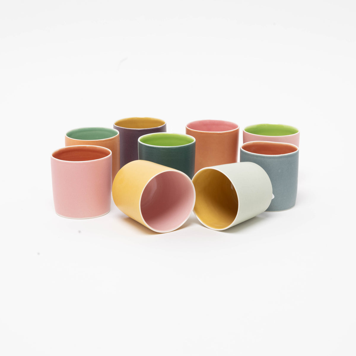 Espresso cup, cylindrical coloured