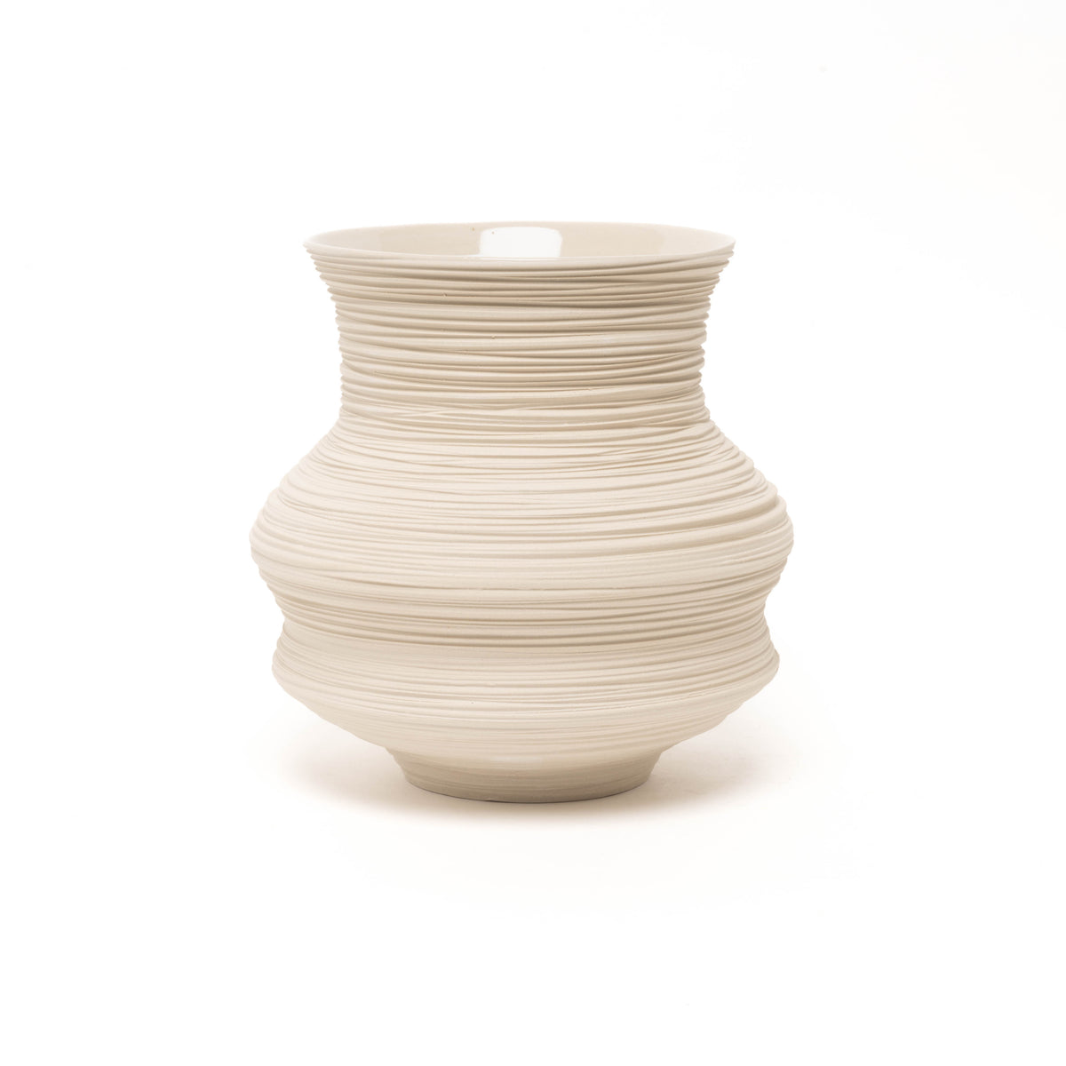 Vase Steinzeug beige, 24