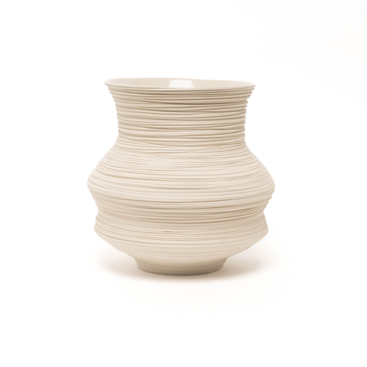 Vase Steinzeug beige, 24