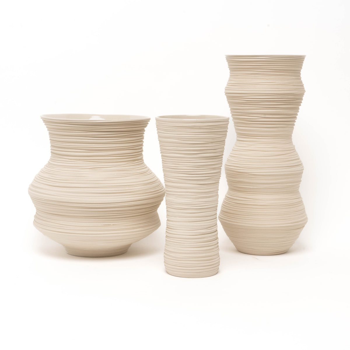 Vase Steinzeug beige, 24
