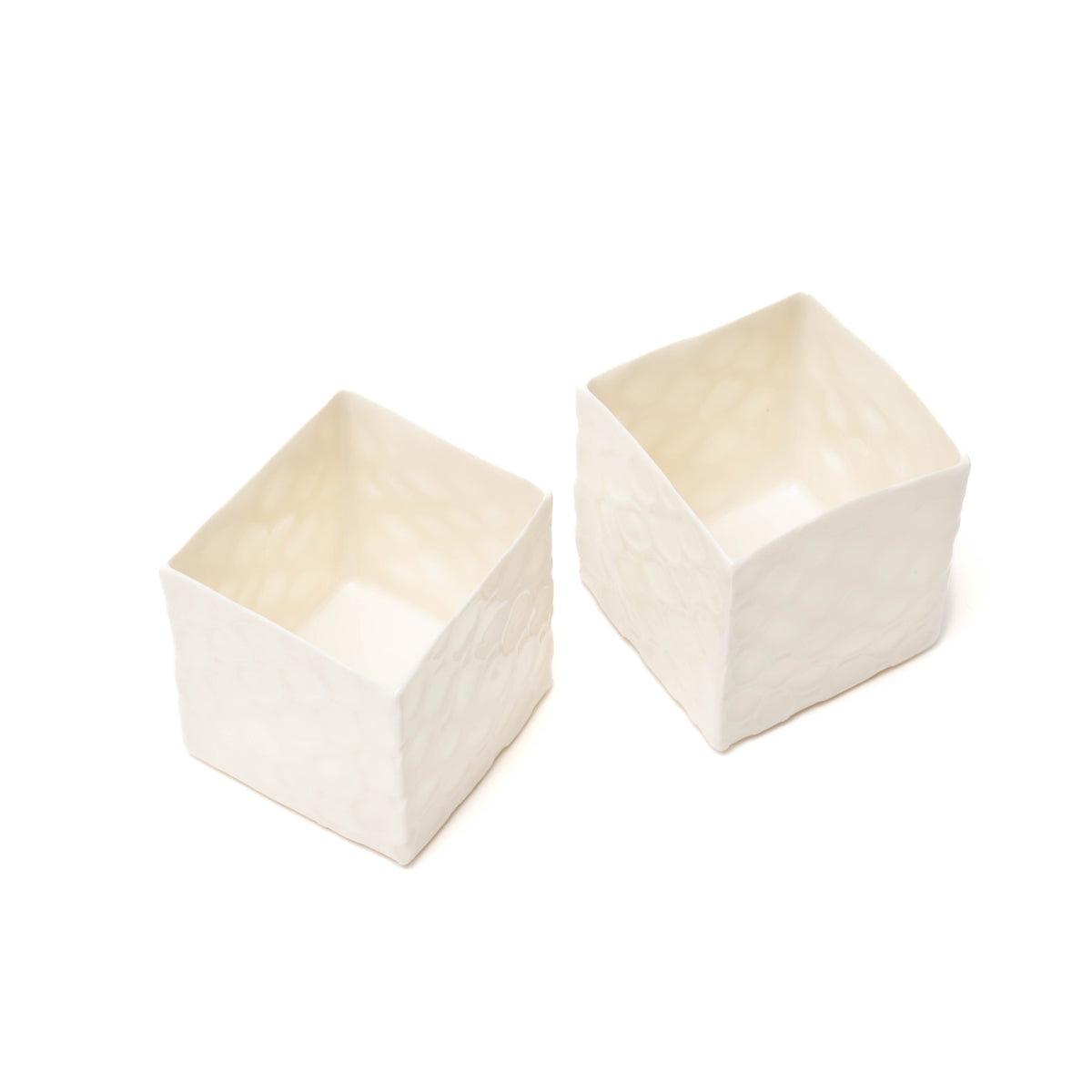 Teelichter aus Porzellan, quadratisch