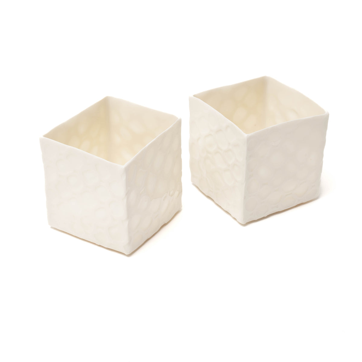 Teelichter aus Porzellan, quadratisch