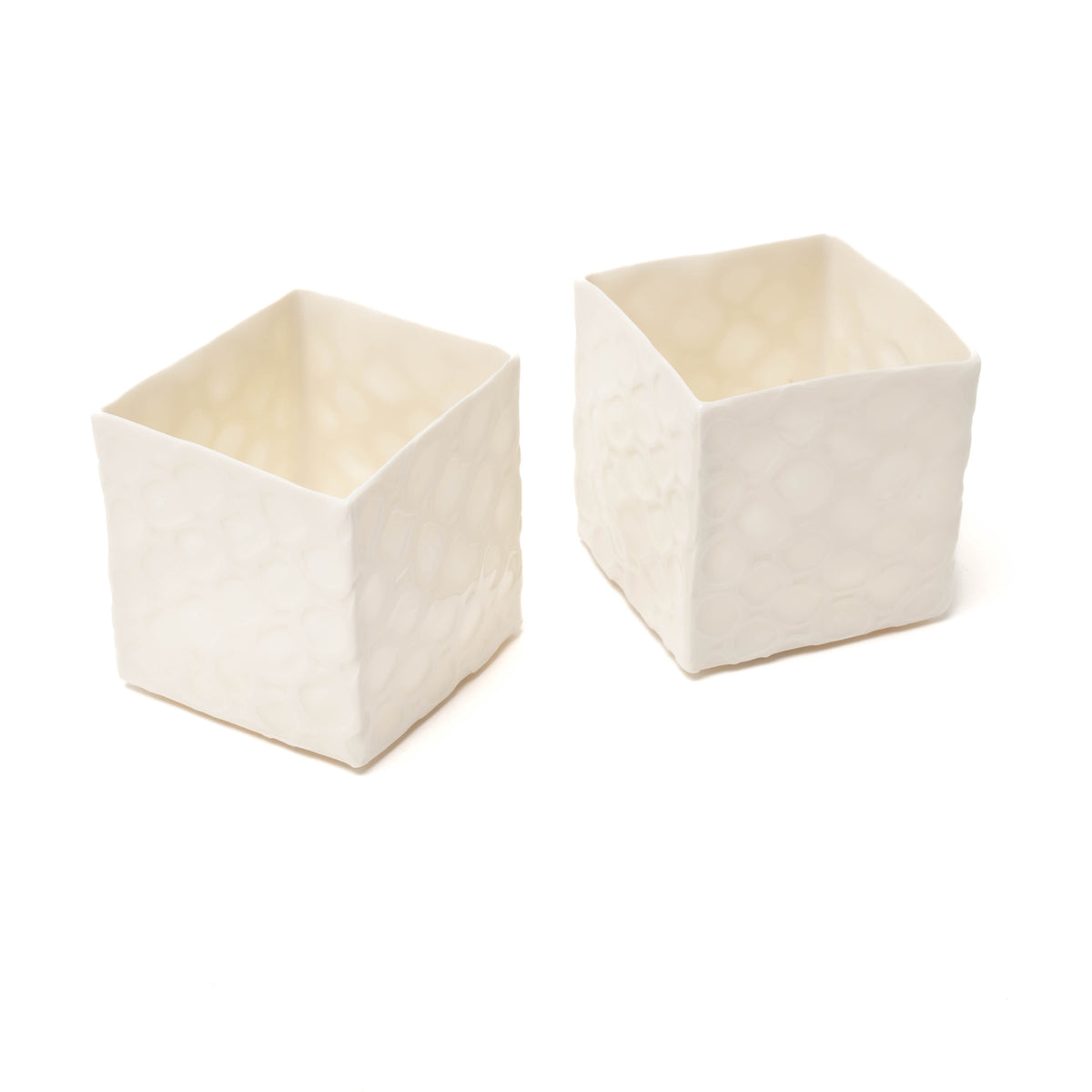 Teelichter aus Porzellan, quadratisch