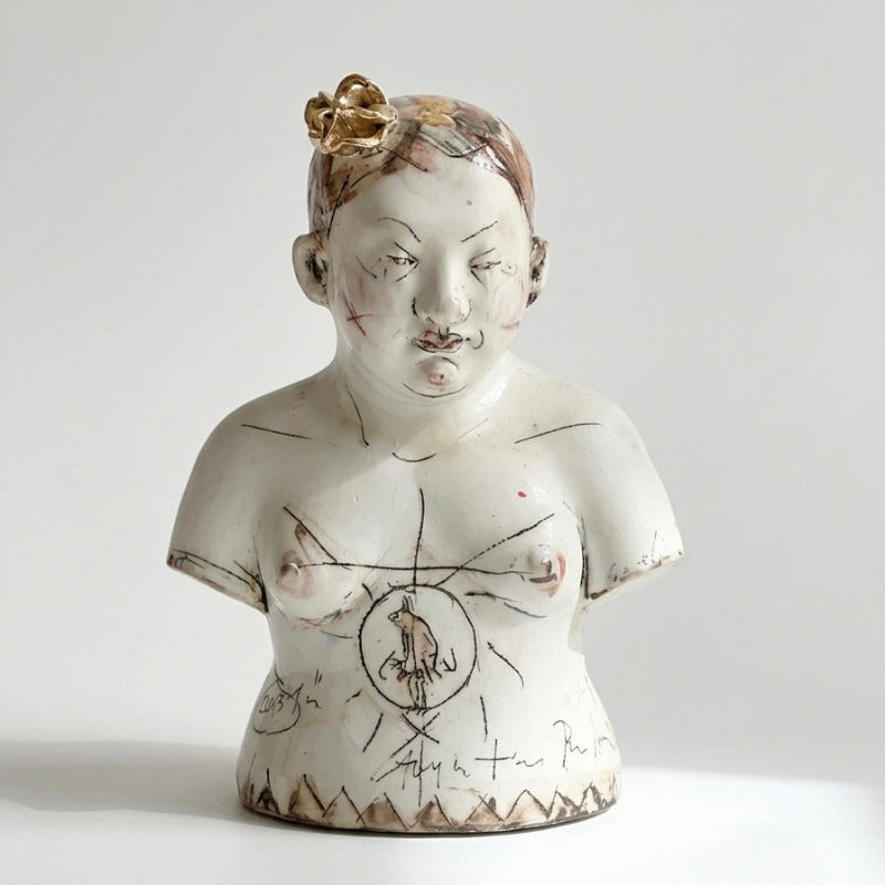 Skulptur Goldene Rose
