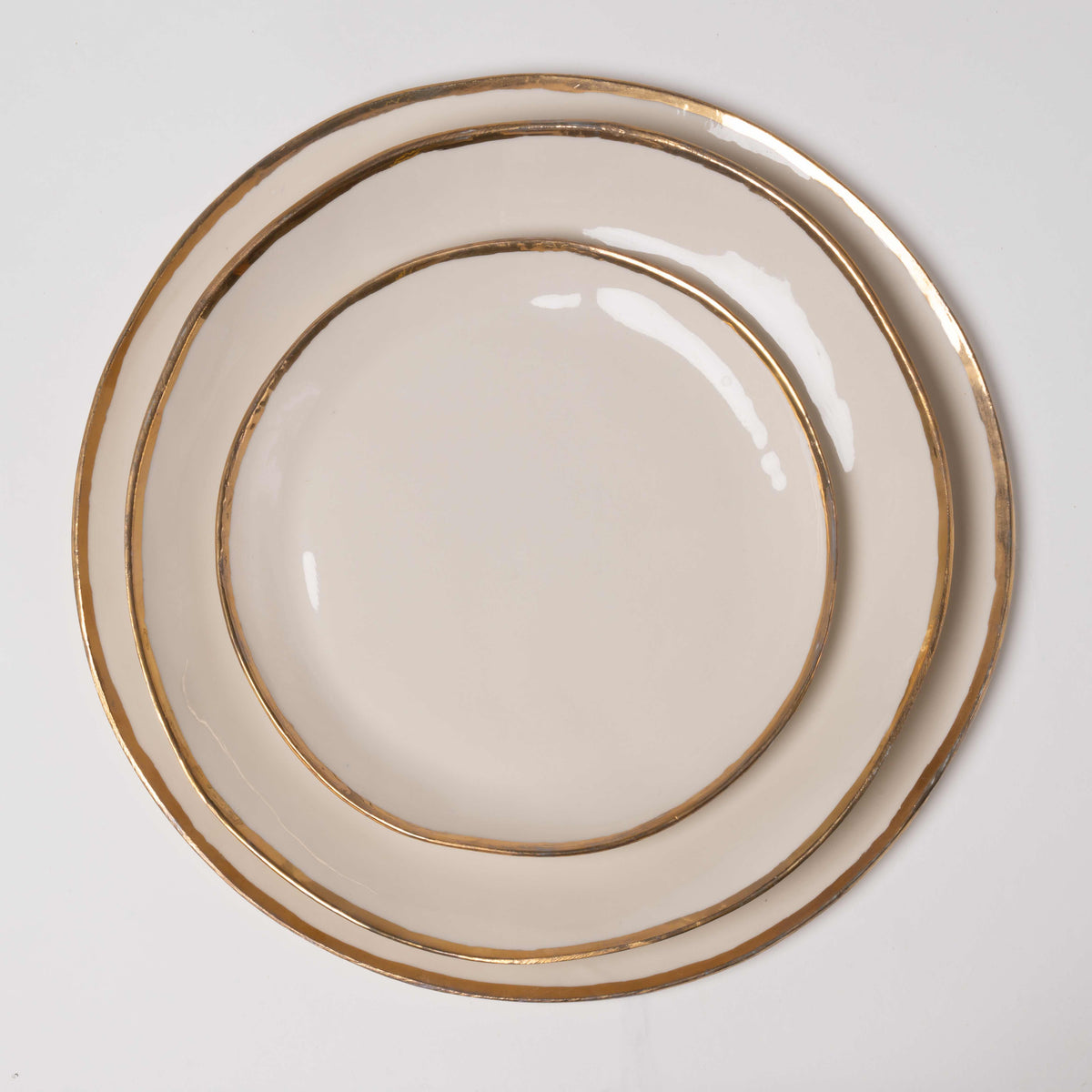 Dessertteller golden edge, ivory