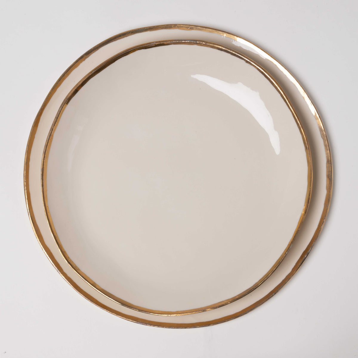 Golden edge dinner plate 28 white 