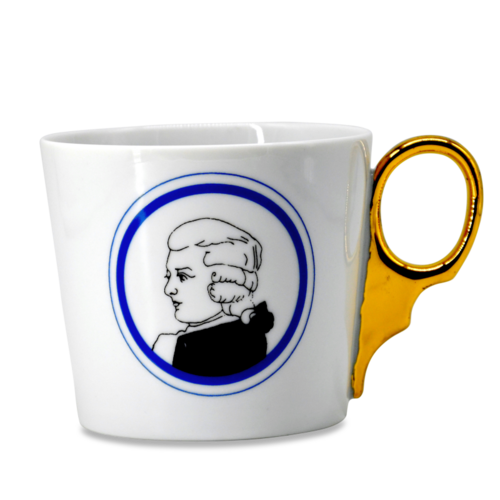 ALICE cup with gold handle, Wolfgang Amadeus Mozart