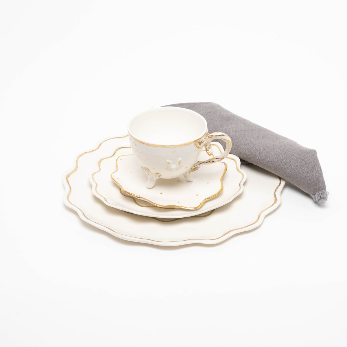 Porcelain tea cup &quot;Alice&quot;, white