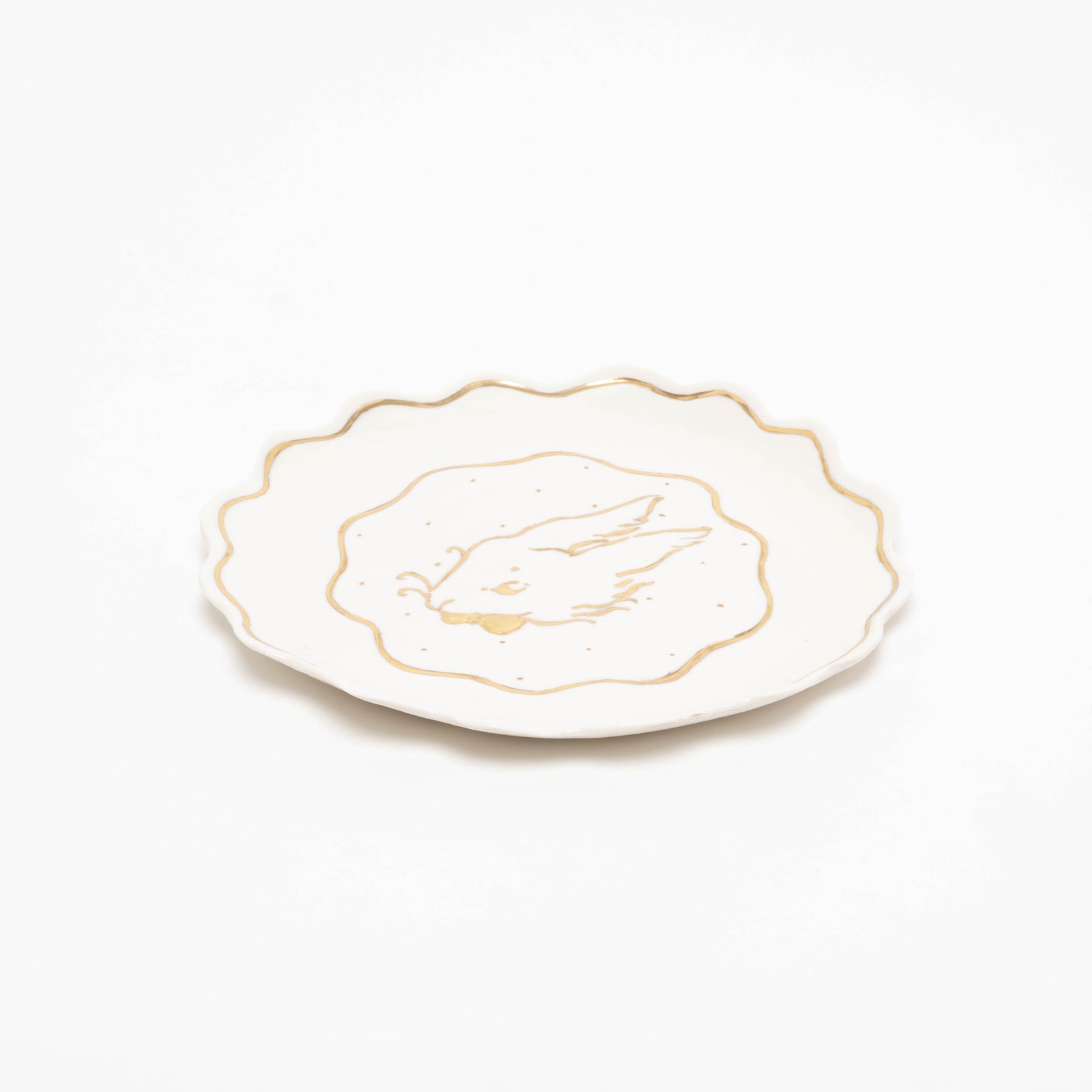 Porcelain dessert plate with decor "Rabbit