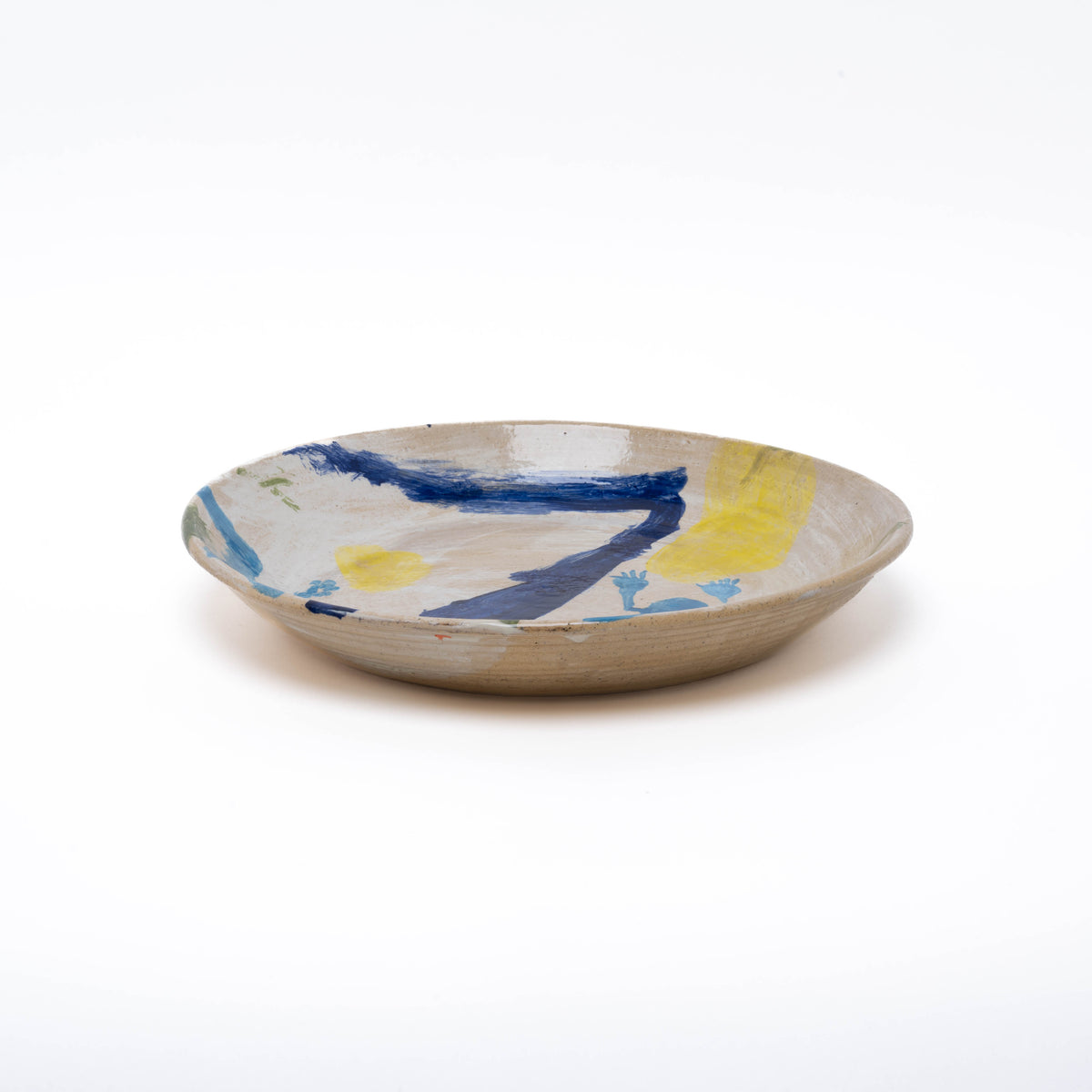 Flat bowl, hand painted, unique piece