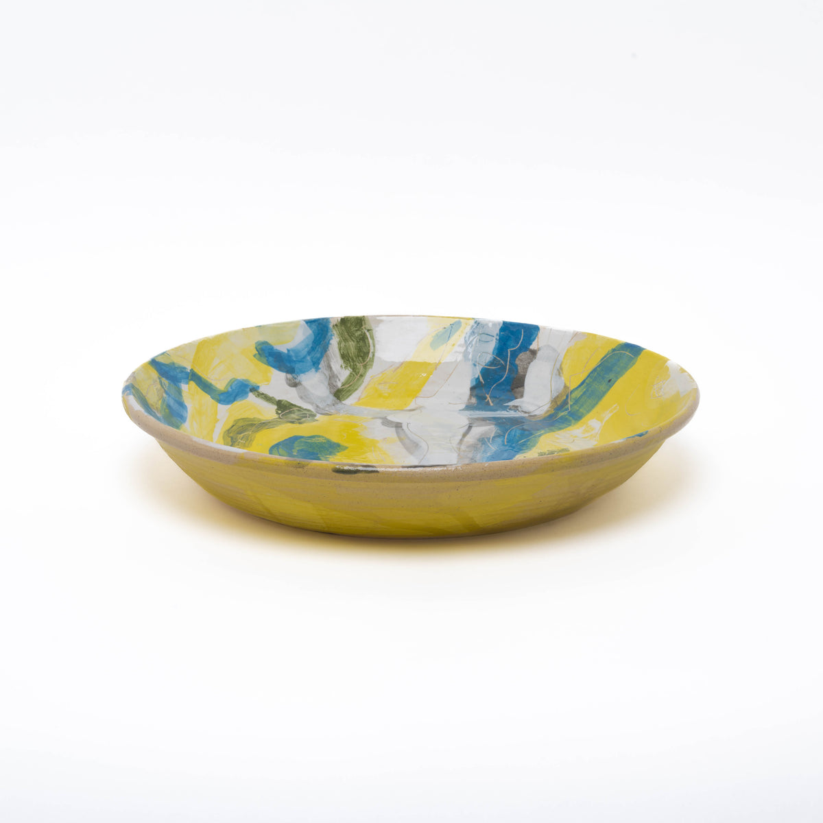 Flat bowl, hand painted, unique piece