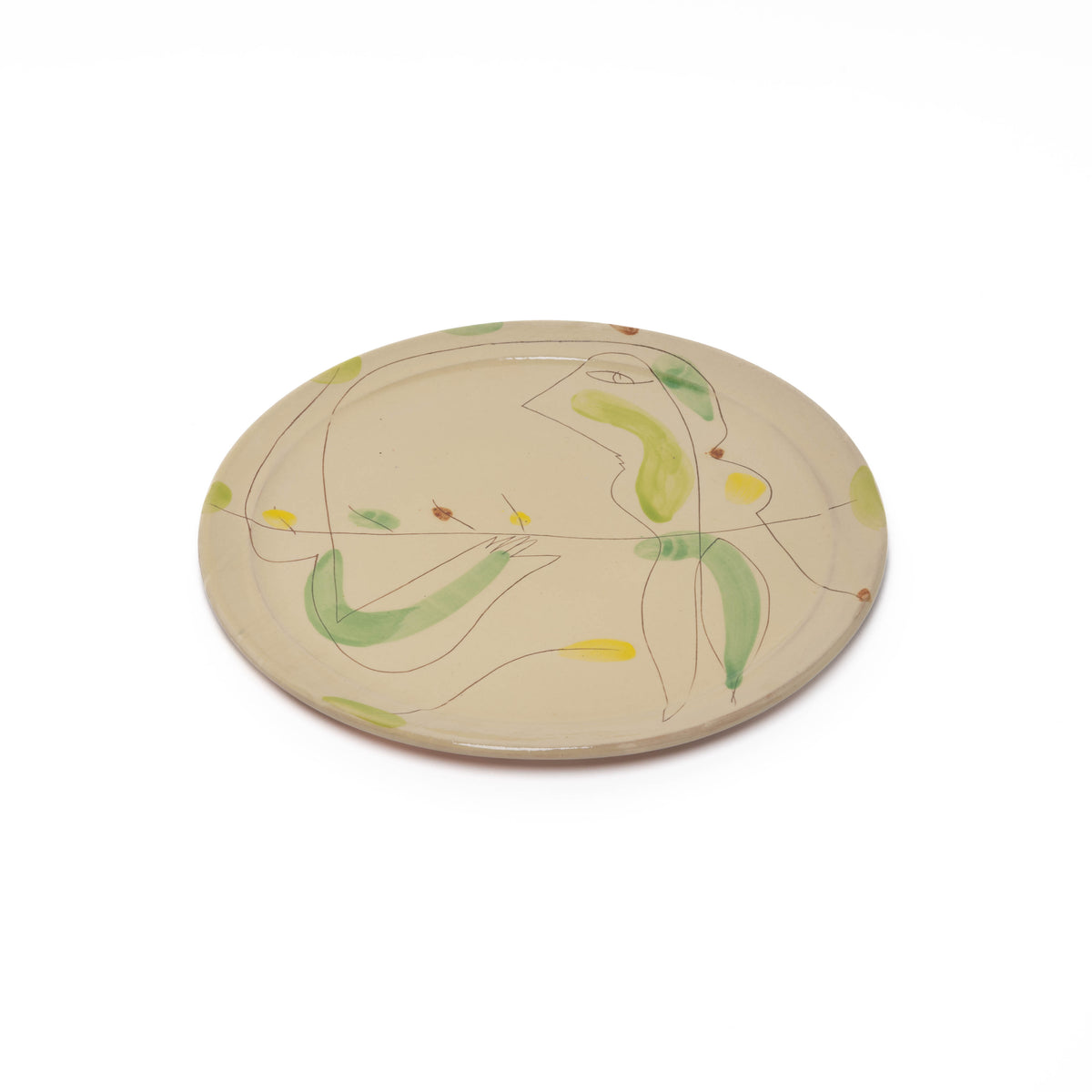Stoneware plate, hand painted