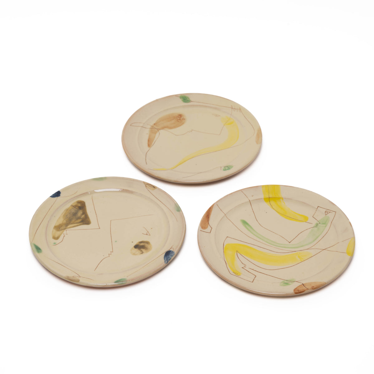 Cake plate, decor yellow/green