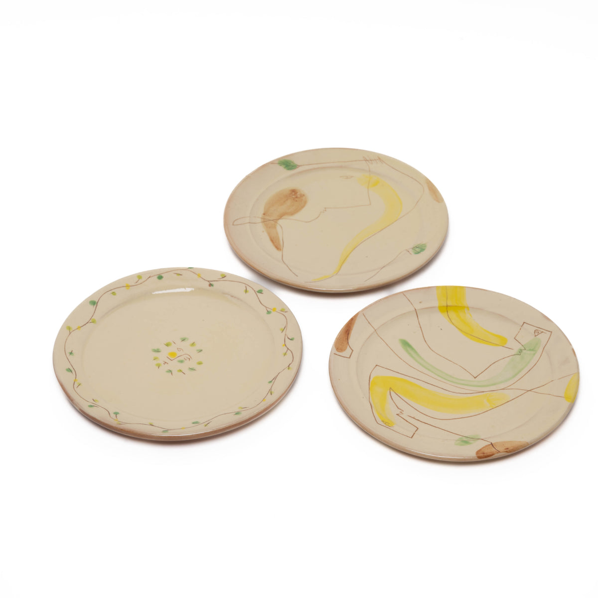 Cake plate, decor yellow/green