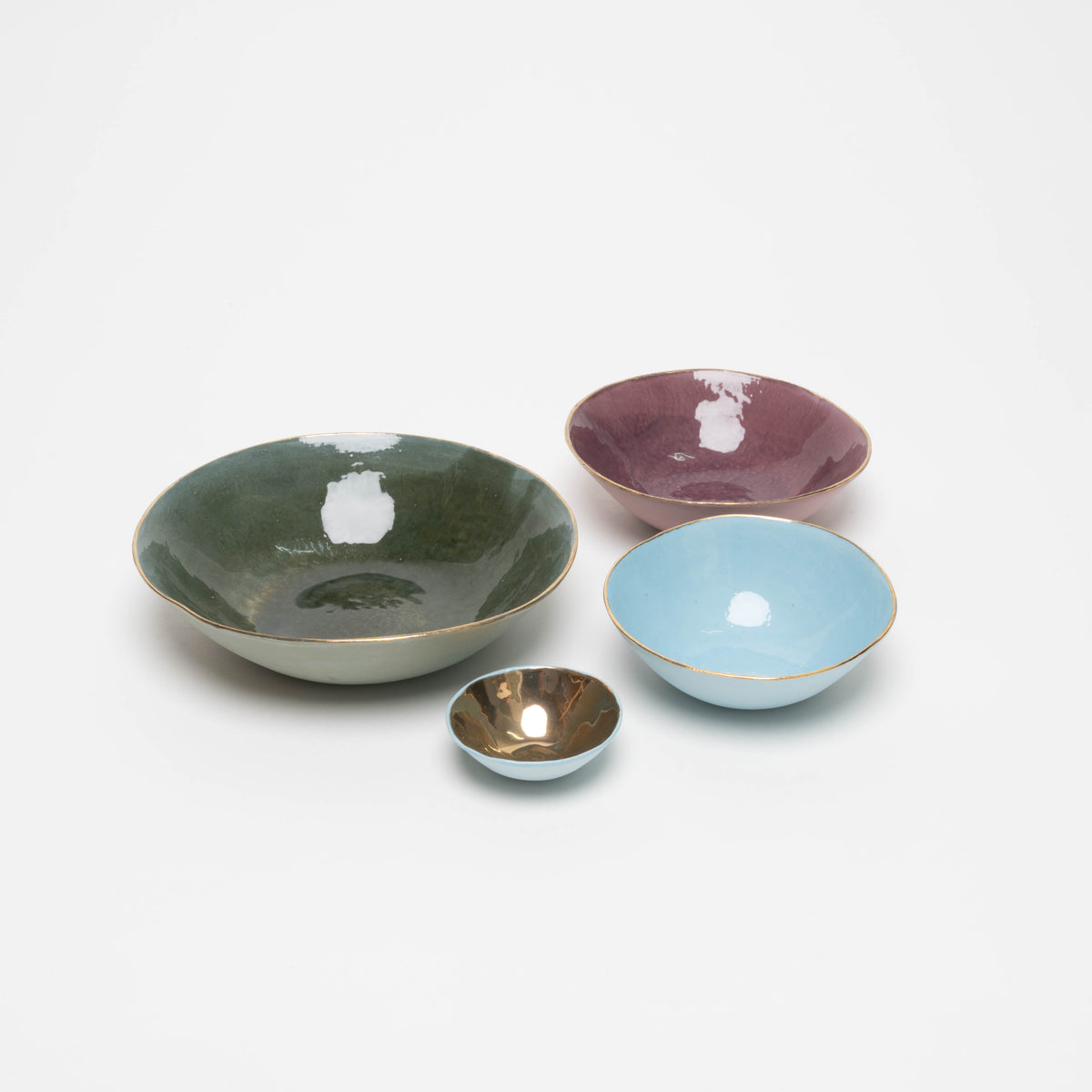 Tutto set 4 bowls with gold rim