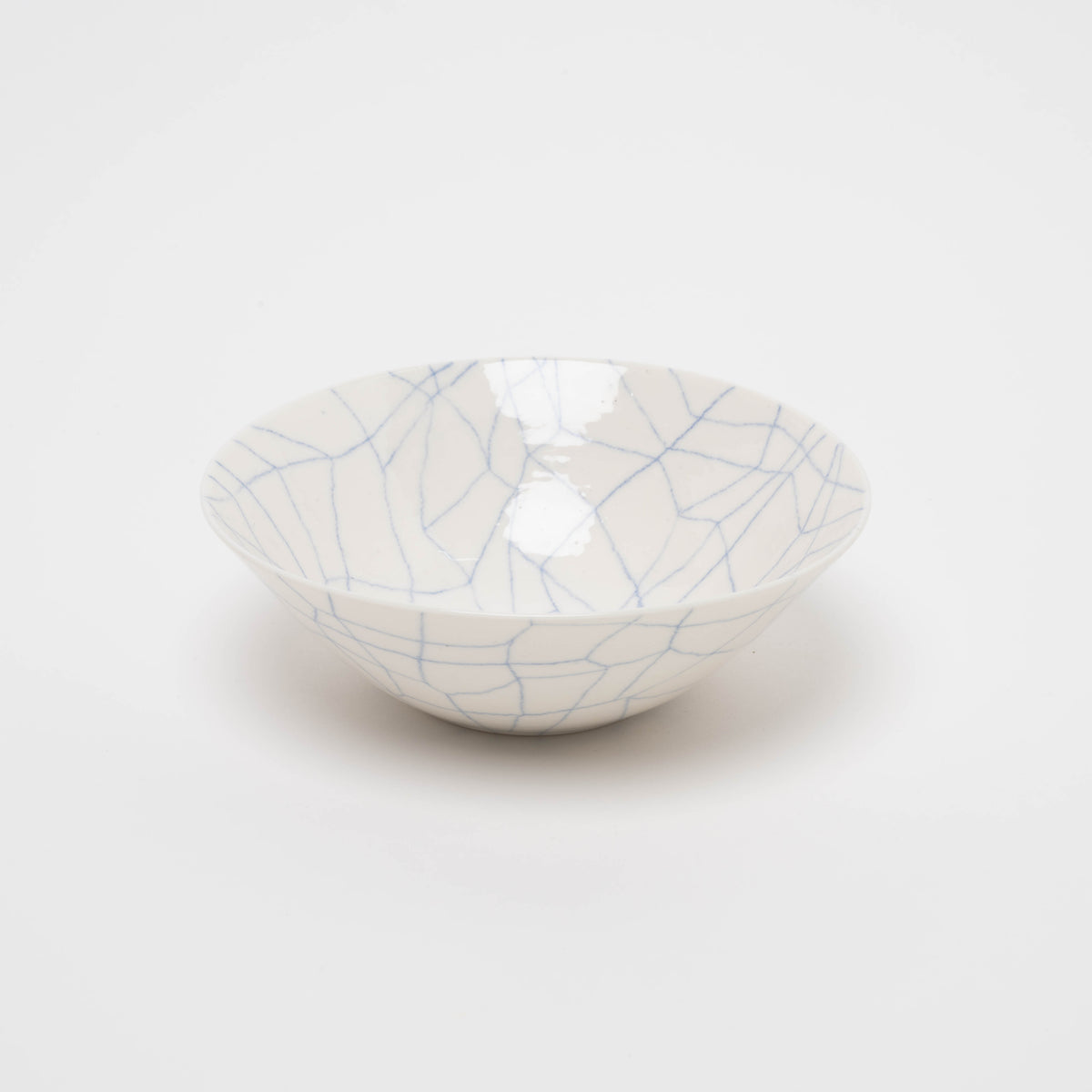 Porcelain bowl blue line