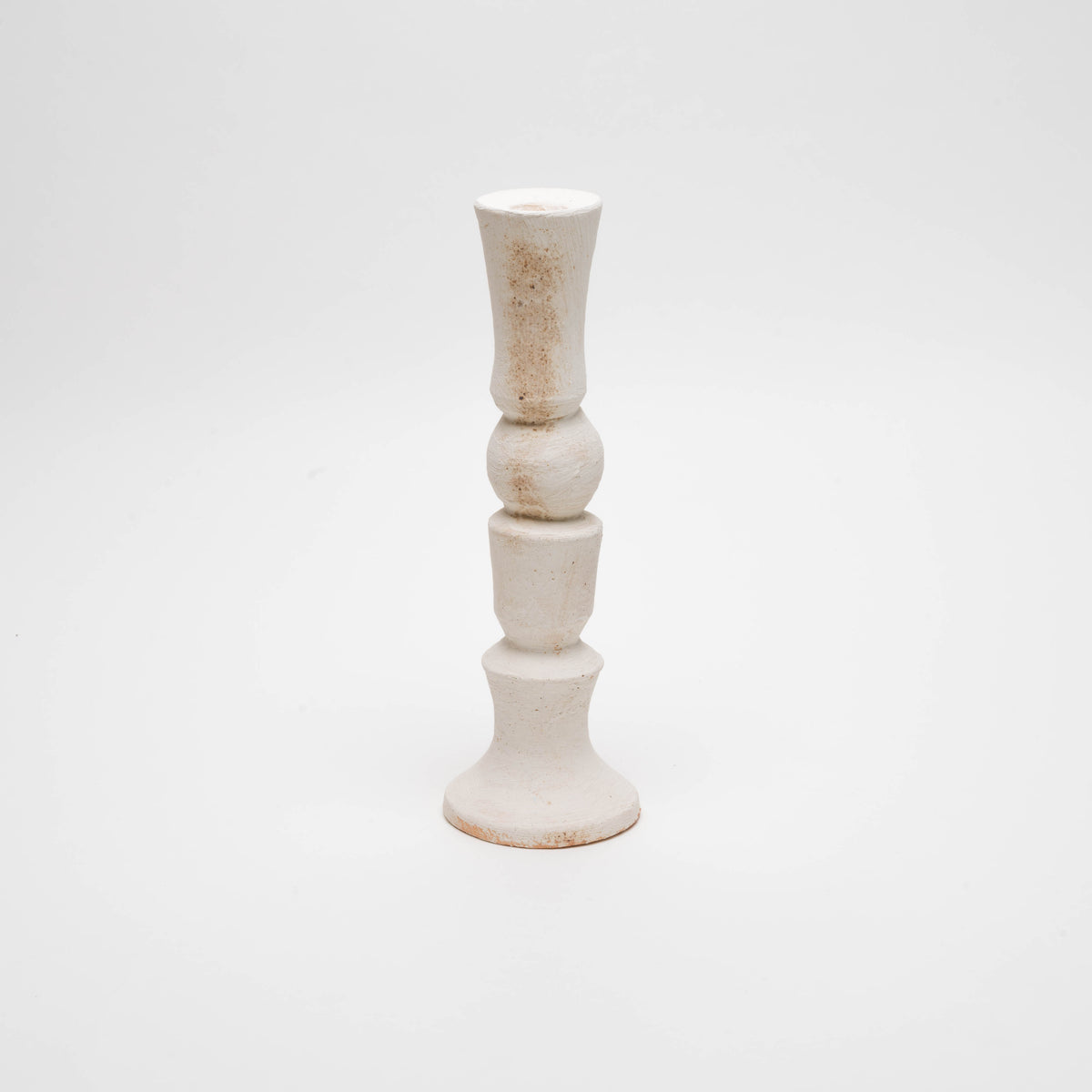 Stoneware candlestick, white, unique piece