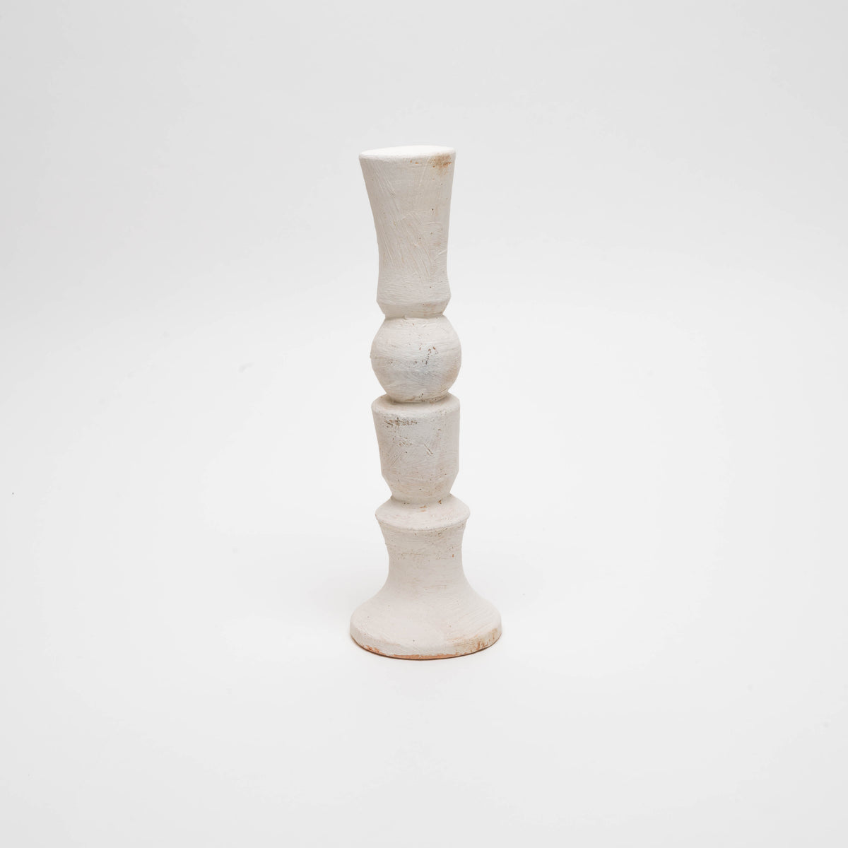 Stoneware candlestick, white, unique piece