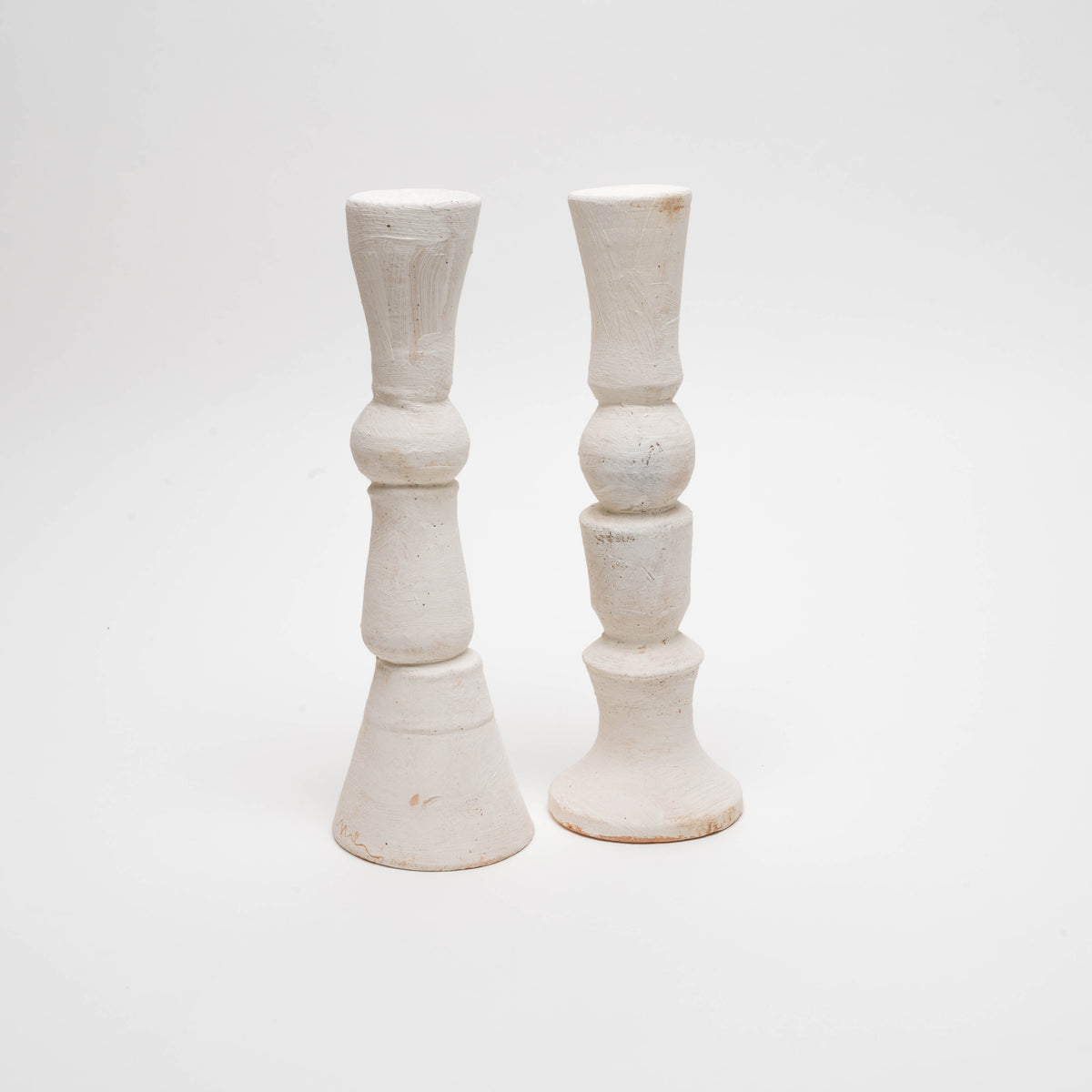 Stoneware candlestick, white, unique piece