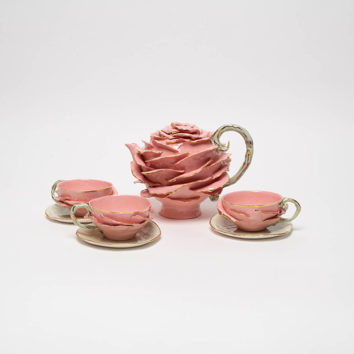 Tea/coffee pot &quot;Rose&quot; porcelain