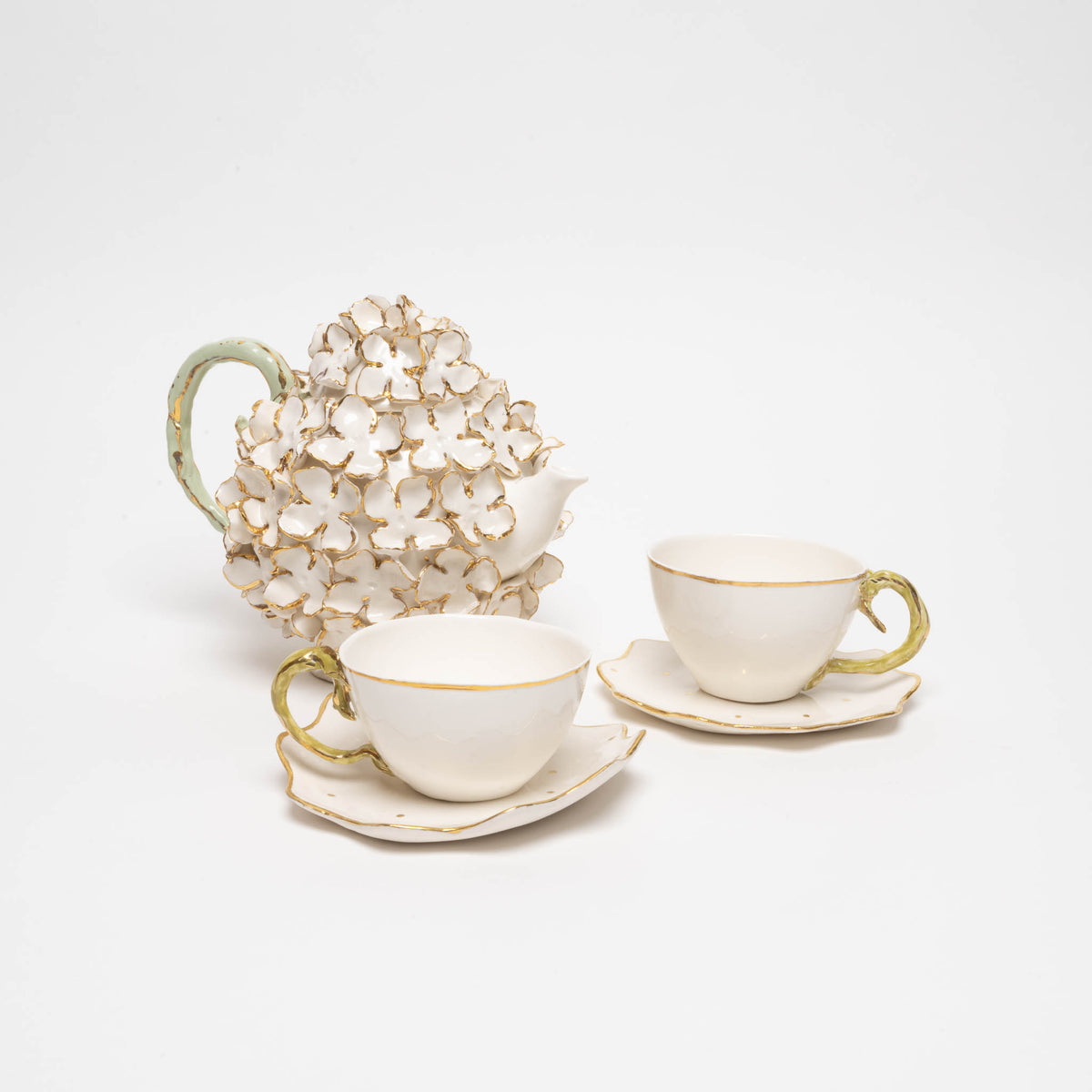 Tea/coffee pot &quot;Hydrangea&quot;, white