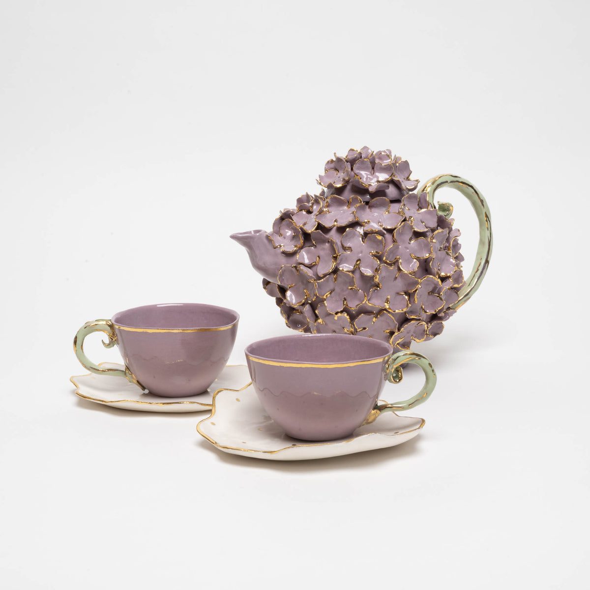 Tea/coffee pot &quot;Hydrangea&quot;, purple