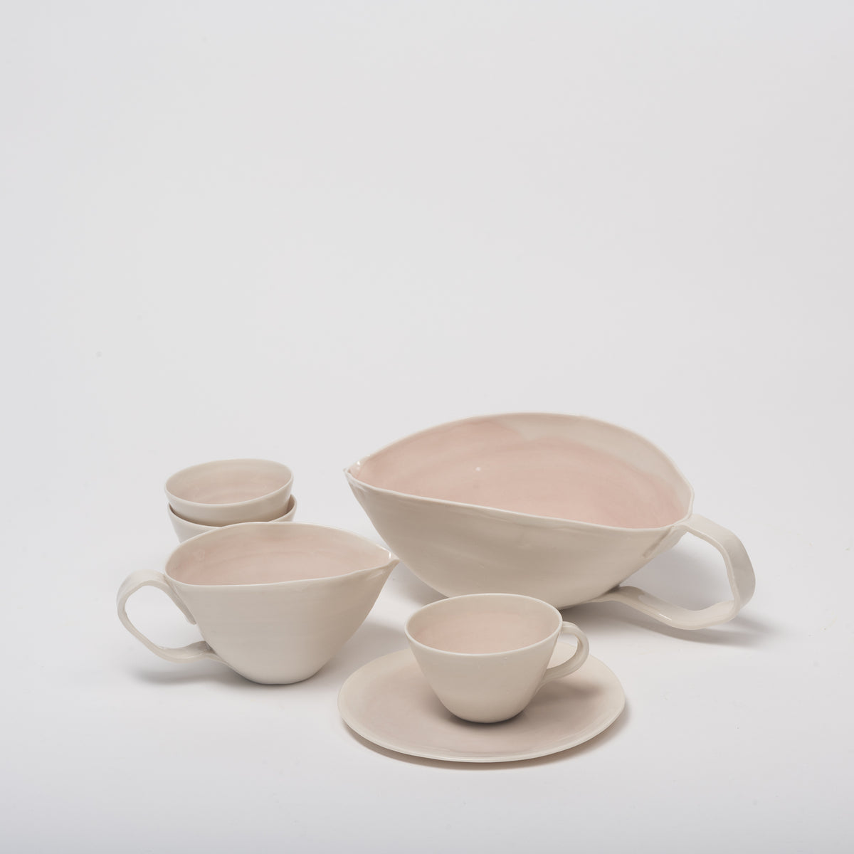 Soft Jug, Saucier aus Porzellan