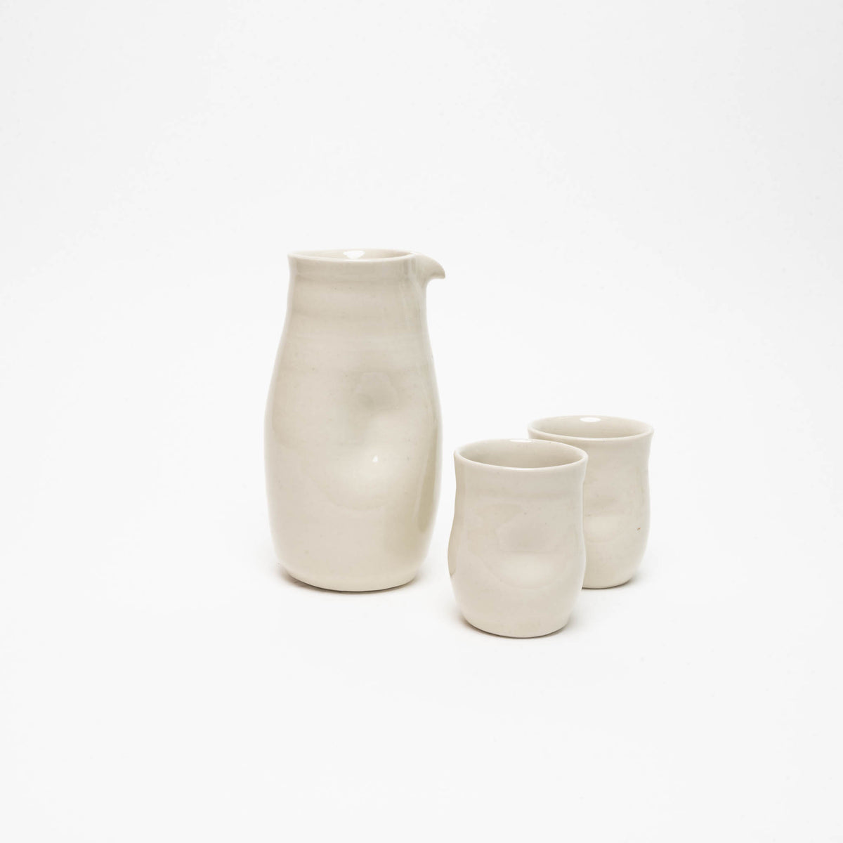 Natural porcelain jug, bulbous