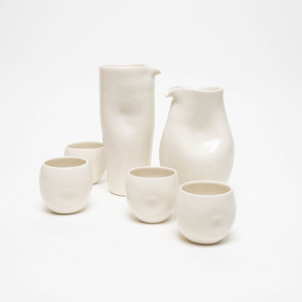 Natural porcelain jug, narrow