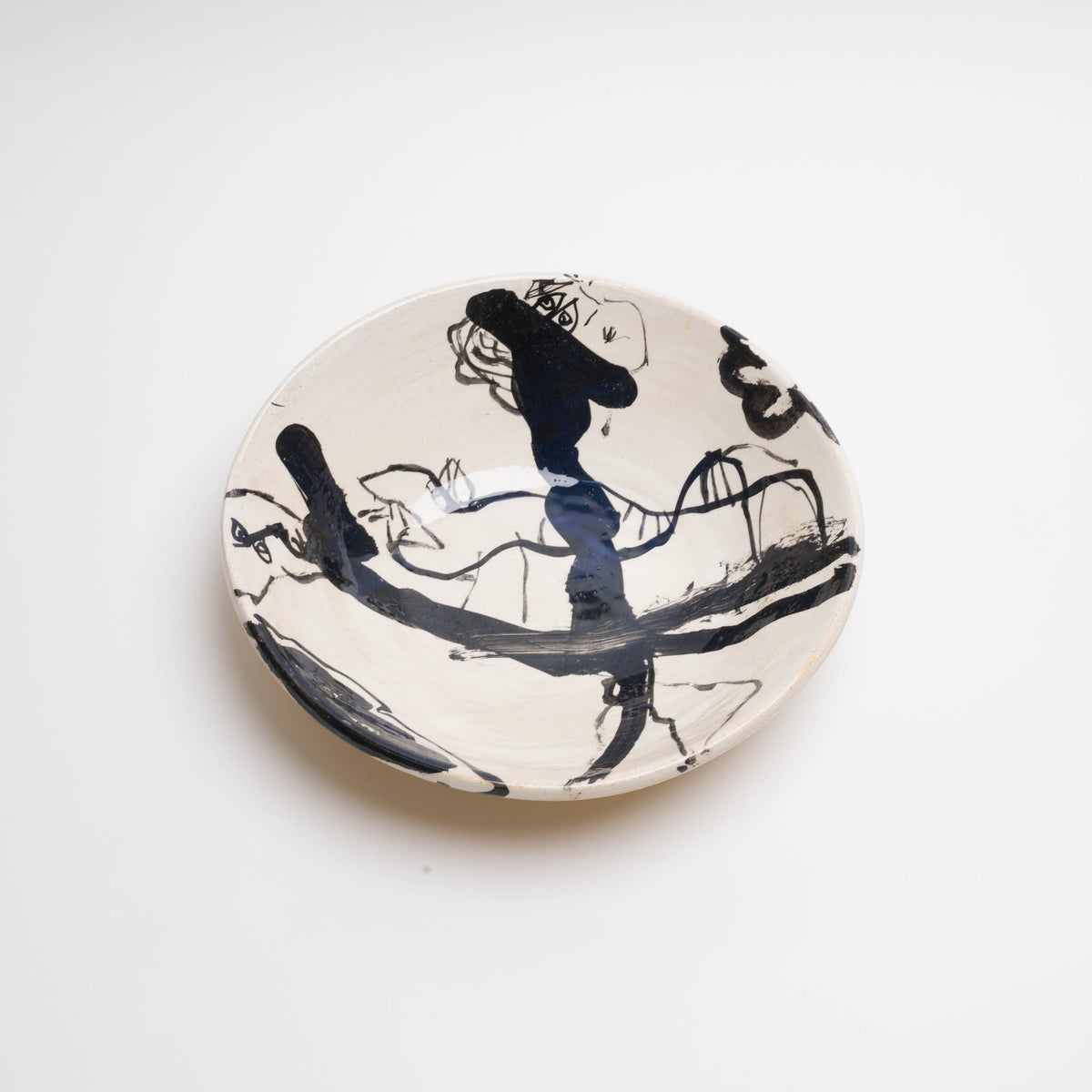 Oval bowl, hand painted, unique piece