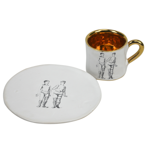 ALICE horrible small cup de lux with small plate, Figures
