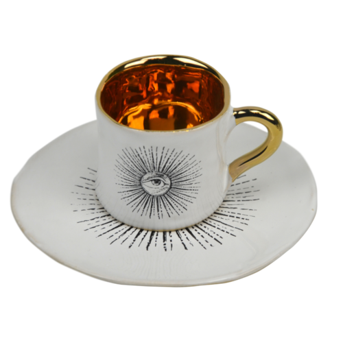 ALICE horrible small cup de lux with small plate, sun